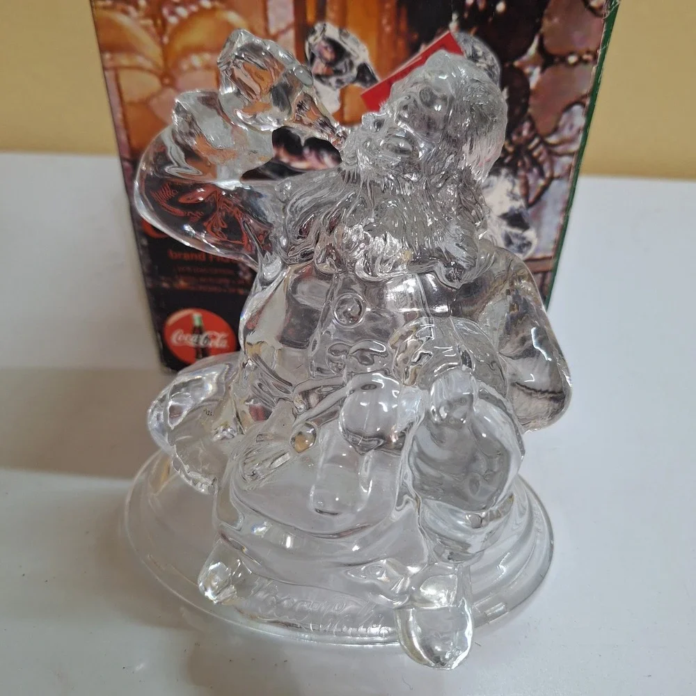 1999 Coca Cola Santa‎ Glass Figurine Paperweight Arc France Holiday Decor